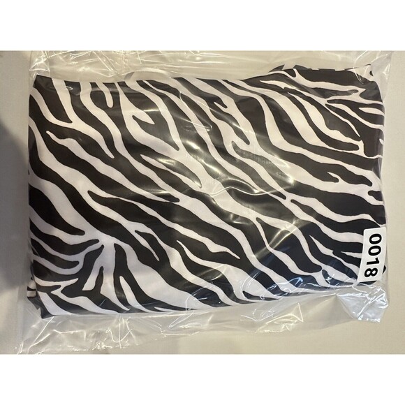 ZEBRA Print Sheath Shift Dress Sz 12 Smocked Front Sleeveless Animal Bubble Hem - Picture 13 of 13